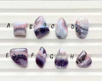 NEW Pink Crazy Lace Agate Cabochon Loose Gemstone For Jewelry Making, AAA+ Natural Pink Crazy Lace Agate For Wire Wrap - 27347-27354