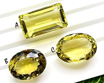 Flawless Lemon Topaz Green Gold Gemstone Faceted Loose Gemstone For Jewelry, Natural Lemon Topaz Gemstone For Handmade Jewelry - 25339-25341