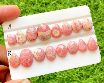 Pink Blush Rhodochrosite Cabochon Loose Gemstone For Jewelry Making, AAA+ Natural Pink Rhodochrosite For Wire Wrap - 36630-36631