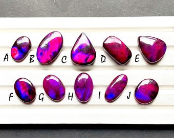 Selected Dyed Purple Labradorite Cabochon Loose Gemstone For Jewelry Making, AAA+ Dyed Purple Labradorite For Wire Wrap - 28370-28379