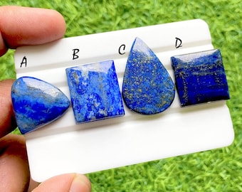 Royal Galaxy Lapis Lazuli Cabochon For Wire Wrap, Deep Blue Lapis Lazuli With Pyrite Gemstones, Designer Jewelry Making Stones - 37083-37086