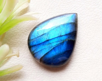 Natural Blue Labradorite Cabochon Loose Gemstone For Jewelry Making, AAA+ Natural Blue Labradorite Cabochon For Wire Wrap - 27547-27550