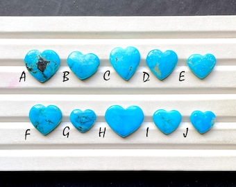 100% Natural Arizona Sleeping Beauty Turquoise Heart Shape Loose Gemstone For Jewelry Making , Arizona Turquoise Cabochon Heart -31577-31586