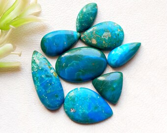 NEW Chilean Opal Cabochon Loose Gemstone 8 Pieces Lot For Jewelry Making | Size : 27-15 MM | AAA+ Natural Chilean Opal Flatback Lot  - 31748