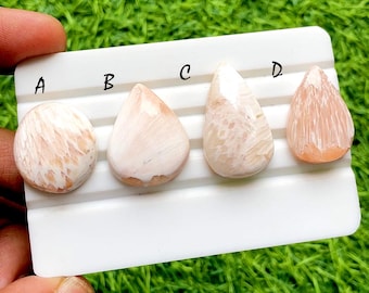 Pink Scolecite Cabochon Loose Gemstone For Jewelry Making, AAA+ Natural Pink Scolecite For Handmade Jewelry And Wirewrap -  34776-34779