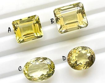 Flawless Lemon Topaz Green Gold Gemstone Faceted Loose Gemstone For Jewelry, Natural Lemon Topaz Gemstone For Handmade Jewelry - 25351-25354