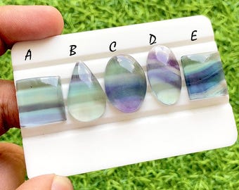 Beautiful Purple Fluorite With Multi Color Cabochon Gemstone For Handmade Jewelry, AAA+ Natural Multi Fluorite For Wire Wrap - 37036-37040