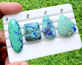 New Blue Bird Azurite Cabochon Loose Gemstone For Jewelry Making, AAA+ Natural Blue Bird Azurite For Handmade Jewelry - 35827-35830