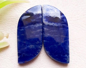 SODALITE Earring Pair Cabochon Loose Gemstone For Jewelry Making, AAA+ Natural Sodalite Matched Pair For Handmade Jewelry - 17758-17761