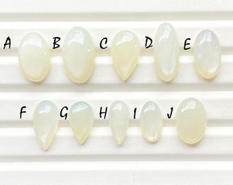 Natural White Moonstone Cabochon Loose Gemstone For Jewelry Making, AAA+ White Moonstone For Handmade Jewelry And Wire Wrap - 26019-26028