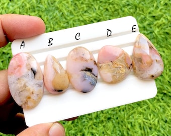 Strawberry Pink Opal Cabochon Loose Gemstone For Handmade Jewelry, AAA+ Natural Pink Opal For Jewelry Making And Wire Wrap - 36363-36367