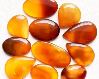 YELLOW BANDED ONYX Cabochon, Wholesale Lot Cabochon By Weight With Different Shapes And Sizes Used For Jewelry Making