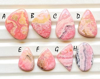Pink RHODOCHROSITE Cabochon Loose Gemstone For Jewelry Making, AAA+ Natural Rhodochrosite Cabochon Gemstone For Wire Wrap - 24630-24637