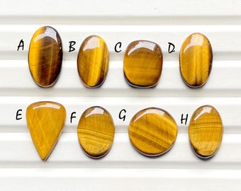 Golden Tiger Eye Cabochon Loose Gemstone For Jewelry Making, AAA+ Natural Golden Tiger's Eye For Handmade Jewelry & Wire Wrap - 26803-26810
