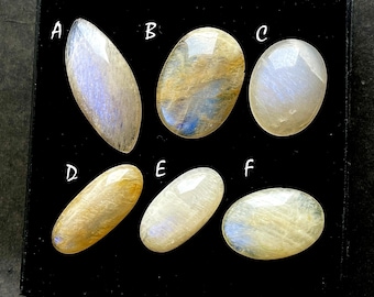 Belomorite Moonstone Cabochon Loose Gemstone For Jewelry Making, Natural Belomorite Moonstone Gemstone Cabochon For Wire Wrap - 36043-36048