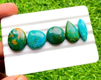 NEW Chilean Opal Cabochon Loose Gemstone 5 Pieces Lot For Jewelry Making | Size : 22-17 MM | AAA+ Natural Chilean Opal Flatback Lot  - 30275