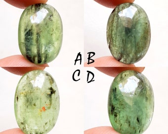 Green Kyanite Cabochon Loose Gemstone, Green Kyanite Cabochon Gemstone For Jewelry Making, Pendant, Gemstone - 11452-11455