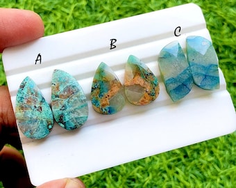 NEW Shattuckite Pair Cabochon Loose Gemstone For Jewelry Making, AAA+ Natural Shattuckite Matching Pair Cabochon For Earrings - 36162-36164