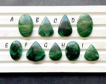 NEW Green Jade Cabochon Loose Gemstone For Jewelry Making, AAA+ Natural Green Jade Gemstone Cabochon For Wire Wrap - 30650-30658