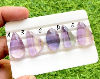 Beautiful Purple Fluorite With Multi Color Cabochon Gemstone For Handmade Jewelry, AAA+ Natural Multi Fluorite For Wire Wrap - 37031-37035