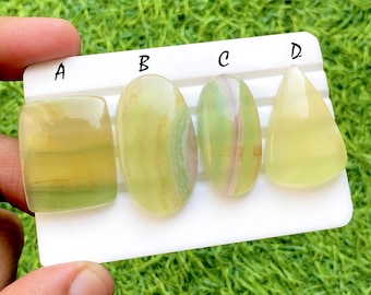RARE MANGO Fluorite Cabochon Loose Gemstone For Handmade Jewelry, AAA+ Natural Mango Fluorite Cabochon For Wire Wrap - 35039-35042