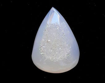 WHITE Window Druzy Cabochon Loose Gemstone For Jewelry Making, AAA+ White Window Druzy For Handmade Jewelry And Wire Wrap - 23760-23763