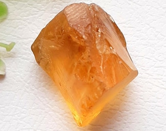Natural Flawless Citrine Rough Loose Gemstone | Size : 16X17X14 | 30.90 Carat AAA+ Rare Raw Citrine Crystal For Jewelry Making - 6656
