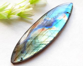 BIG Multi Color Labradorite Cabochon Loose Gemstone For Jewelry Making | Size : 90X27X7 MM | JumboNatural Multi Color Labradorite - 21742