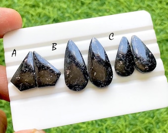 Nuumite Pair Cabochon Loose Gemstone For Jewelry Making, AAA+ Natural Nuumite Pair For Handmade Jewelry And Wire Wrap - 37753-37755