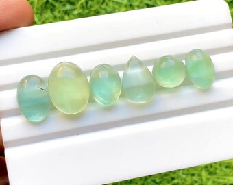 Green Fluorite Cabochon Loose Gemstone 6 Pieces Lot | Size 17-11 MM | AAA+ Natural Green Fluorite For Jewelry Making- 30738