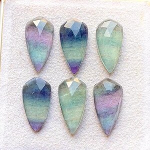 New Multi Fluorite 10X20 MM Tie Shape Gemstone 6 Pieces Lot, AAA+ Natural Vibrant Color Multi Fluorite Used For Handmade Jewelry