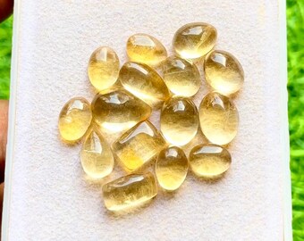 Selected Citrine Small Cabochon Loose Gemstone 15 Pieces Lot For Jewelry Making | Size : 12-9 MM | AAA+ Natural Citrine Cabochon - 29964