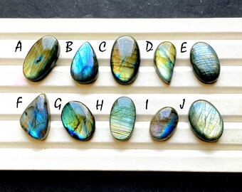 Multi Blue Labradorite Cabochon Loose Gemstone For Jewelry Making, AAA+ Natural Multi Blue Labradorite Gemstone For Wire Wrap - 34624-34633