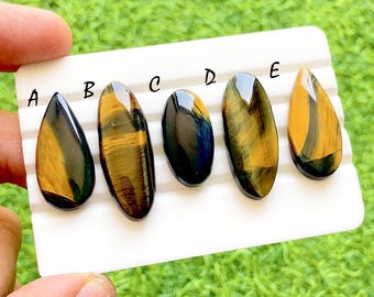 Bio Colour Tiger Eye Cabochon Loose Gemstone For Jewelry Making, AAA+ Natural Tiger's Eye For Handmade Jewelry & Wire Wrap - 38093-38097