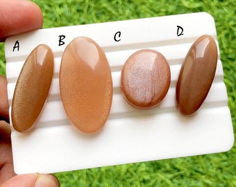 Peach Dawn Moonstone Gemstone Cabochon Loose Gemstone For Jewelry Making, AAA+ Natural Peach Moonstone Gemstone For Wire Wrap - 35318-35321