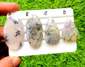 Flawless Dendritic Opal Cabochon Loose Gemstone For Jewelry Making, Dendritic Opal Gemstone For Handamde Jewelry And Wire Wrap - 34732-34735