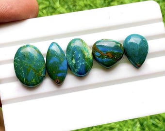 Selected Chilean Opal Cabochon Loose Gemstone 5 Pieces Lot For Jewelry Making | Size : 20-14 MM | Natural Chilean Opal Flatback Lot  - 30280