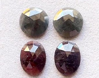 RARE Wonder Sapphire Pair 14-16 MM Rose Cut Calibrated Loose Gemstone 2 Pairs Lot, Natural Sapphire Rose Cut For Jewelry Making - 18640