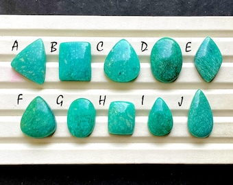 Blue Amazonite Cabochon Loose Gemstone For Jewelry Making, AAA+ Natural Peruvian Amazonite Cabochon For Handmade Jewelry - 34592-34601
