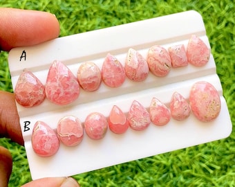 Pink Blush Rhodochrosite Cabochon Loose Gemstone For Jewelry Making, AAA+ Natural Pink Rhodochrosite For Wire Wrap - 36632-36633