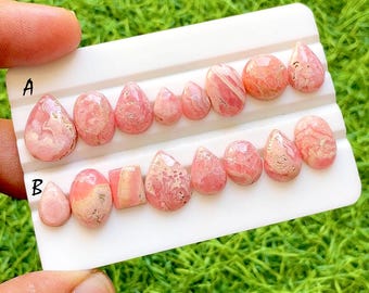Pink Blush Rhodochrosite Cabochon Loose Gemstone For Jewelry Making, AAA+ Natural Pink Rhodochrosite For Wire Wrap - 36626-36627