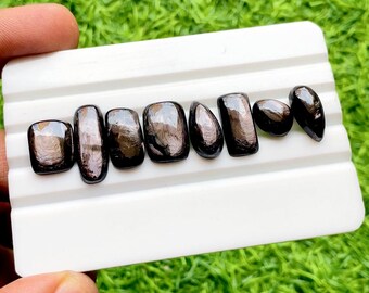 Hypersthene Cabochon Loose Gemstone 8 Pieces Lot For Jewelry Making | Size : 20-11 MM | AAA+ Natural Hypersthene For Handmade Jewelry-30317