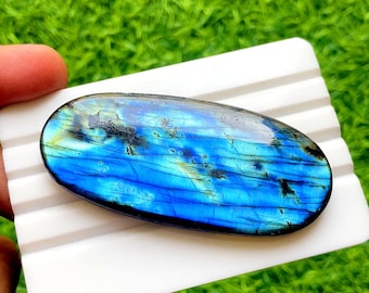 BIG Multi Color Labradorite Cabochon Loose Gemstone For Jewelry Making | Size : 70X32X7 MM | AAA+ Natural Multi Color Labradorite - 36863