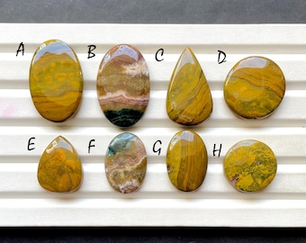 NEW Ocean Jasper Cabochon Loose Gemstone For Jewelry Making, AAA+ Natural Ocean Jasper Gemstone Cabochon For Wire Wrap - 30481-30488