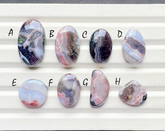 NEW Pink Crazy Lace Agate Cabochon Loose Gemstone For Jewelry Making, AAA+ Natural Pink Crazy Lace Agate For Wire Wrap - 27339-27346