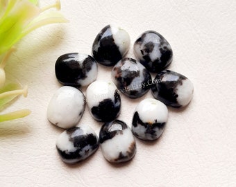 White Buffalo Turquoise 8X10 MM Calibrated Cushion Shape With Flat Back Gemstone Cabochon 10 Pieces Lot For Handmade Jewelry