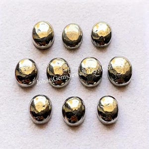 Golden Pyrite 8X10 MM Oval Shape Smooth Cabochon Gemstone 10 Pieces Lot, AAA+ Natural Golden Pyrite With Flat Back For Jewelry Making