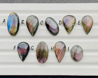 Natural Purple Labradorite Cabochon Loose Gemstone, AAA+ Natural Purple Labradorite Cabochon For Handmade Jewelry and Wire Wrap- 26632-26640