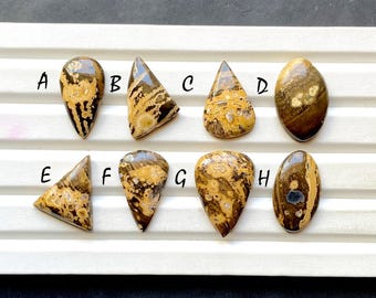 NEW Orbicular Jasper Cabochon Loose Gemstone For Jewelry Making, AAA+ Natural Orbicular Jasper Gemstone Cabochon For Wire Wrap - 30594-30601