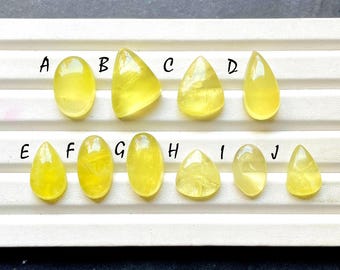 NEW Lemon Quartz Cabochon Loose Gemstone For Jewelry Making, AAA+ Natural Lemon Quartz Gemstone Cabochon For Wire Wrap - 34083-34092